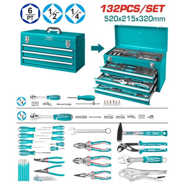 CAISSE A OUTILS METALIQUE 132PCS THPTCS71321