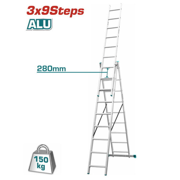 ESCALIER PROFESSIONNEL 3X9 EN ALUM THLAD03391