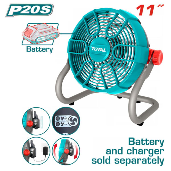VENTILATEUR 11" 20V 2AH S/BAT TFALI2002